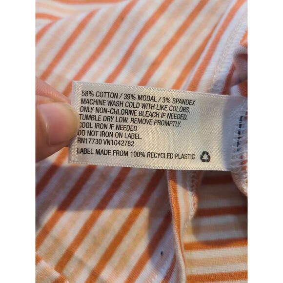 Merona small women's orange white striped tank top - Picture 4 of 6